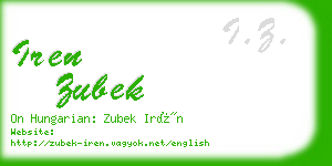 iren zubek business card